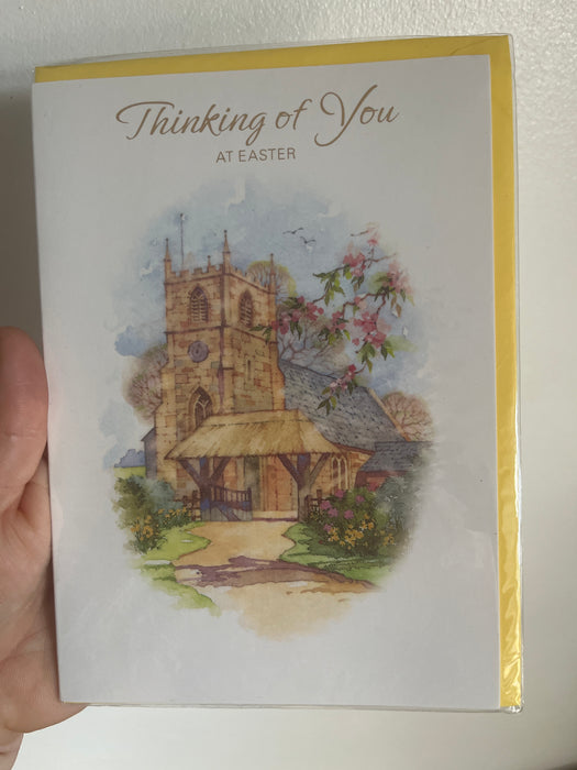 7x5" Card - Thinking of you at Easter - Church Image