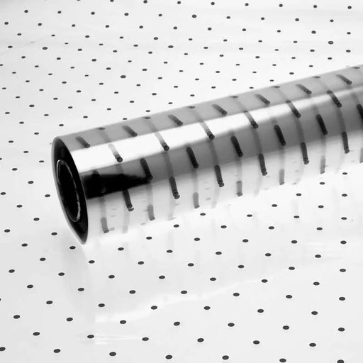 100m x 80cm Printed Dot Cellophane - Black