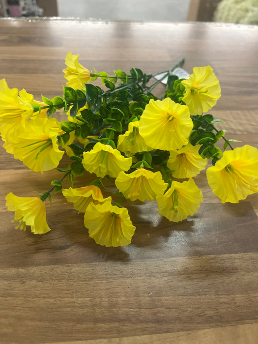33cm length , 5 stem yellow morning glory