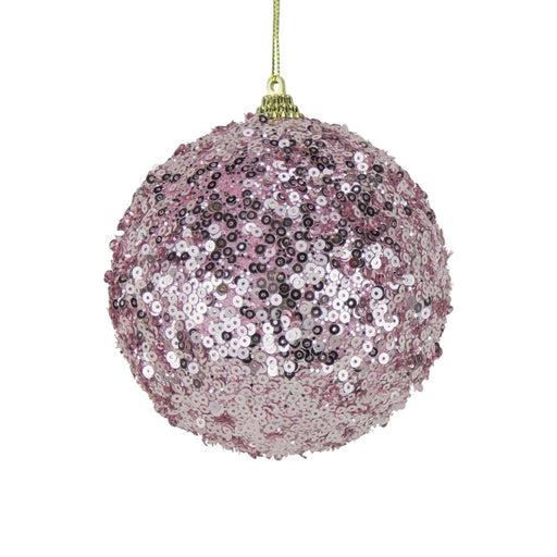 10cm Blush Sequin Bauble