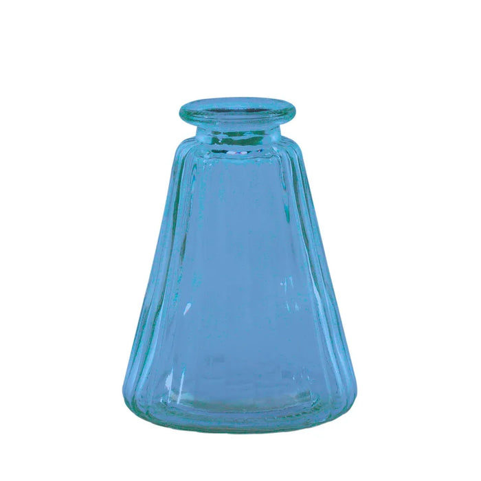10cm Pyramid Glass Bottle - Blue