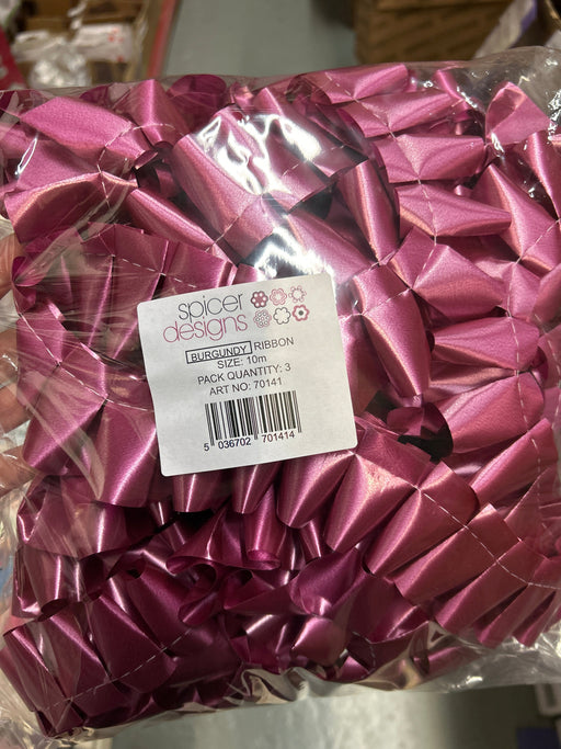 10m Easy Pleat Ribbon - Burgundy