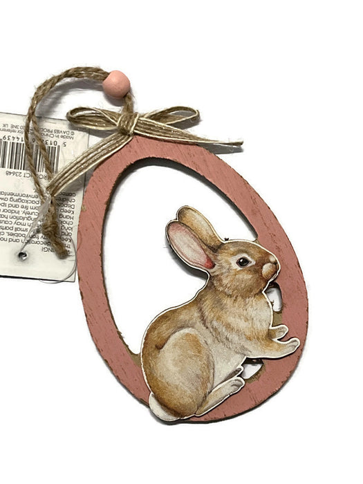 11cm Easter Bunny Egg Hanger -  Pink