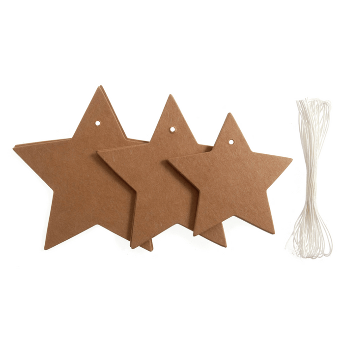 Craft Embellishment - Christmas Star Tags Pack of 12