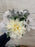 REDUCED Rose, Dahlia + Poinsettia Bauble & Holly Grave Vase Container  - White