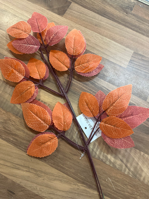 40cm length two stems of autumn rose leaf