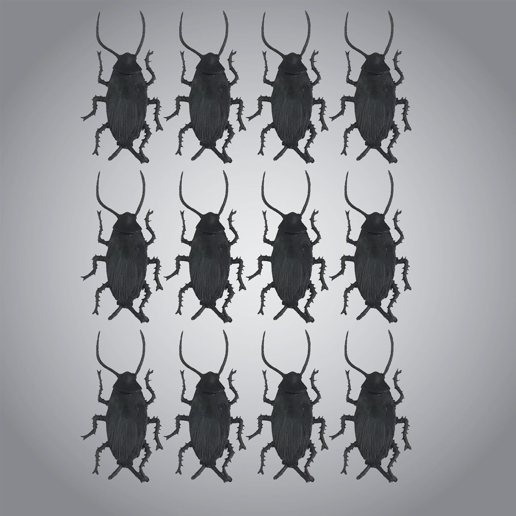 12 Creepy Black Cockroaches — Artificial Floral Supplies