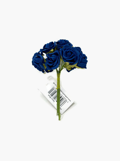12 Miniature Foam Roses - Navy