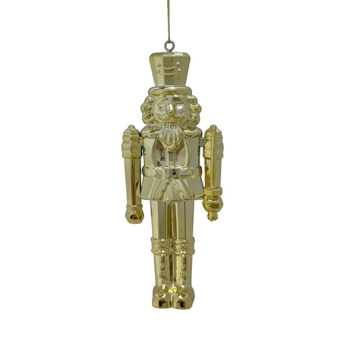 12cm Gold Shiny Nutcracker Hanging Bauble