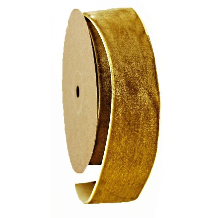 50mm Velvet Ribbon - Gold  - 50mm x 10m
