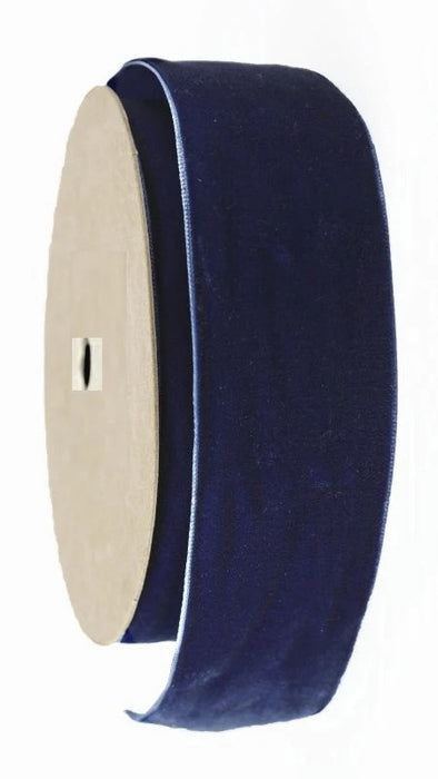 12mm Narrow Velvet Ribbon - Navy - 12mm x 10m