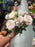 Artificial Mini Garden Rose Bush - baby pink - 37cm long
