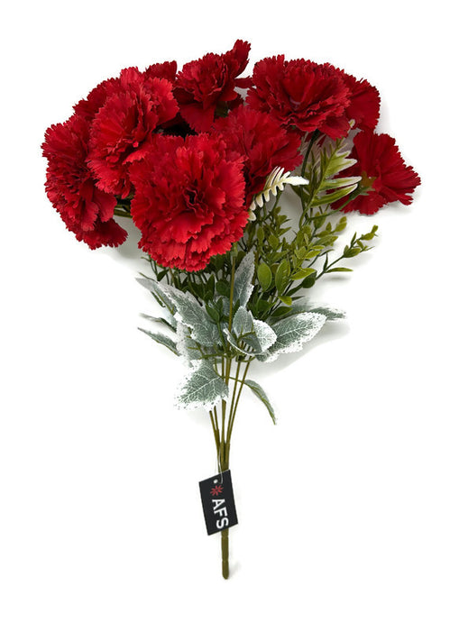 14 Head Carnation Flower Bush - Ivory