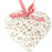 15cm White Wicker Heart with Red Gingham Ribbon