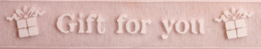 15mm x 3.5m  Ribbon White on Pink - A Gift for You