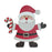 16.5cm Chunky Wooden Santa With Candy Cane