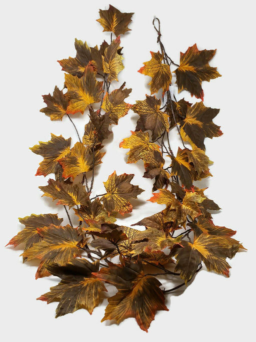 180cm/6ft  Orange & Brown Maple Leaf Garland