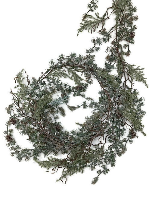 180cm Shimmering Fern & Mini Pine Cone Garland