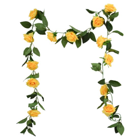 183cm (6ft) Yellow Rose Garland