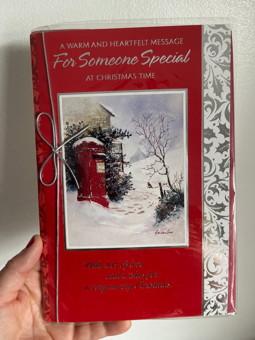 9x6” Christmas Card - For Someone Special - Red Postbox Image