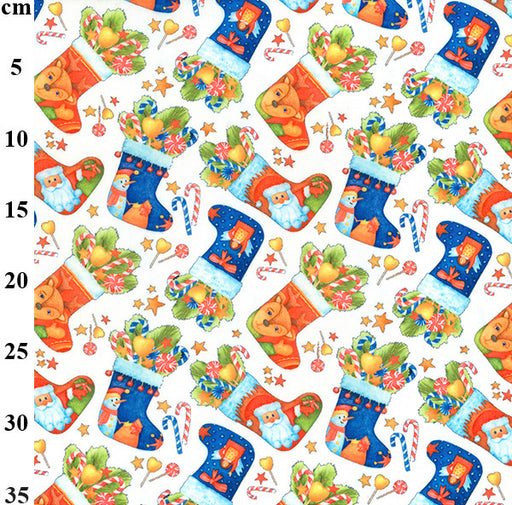 1 Metre Christmas Polycotton Fabric-110cm/43inch - Christmas Stocking