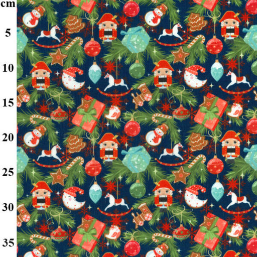 1 Metre Christmas Polycotton Fabric-110cm/43inch - Traditional Decorations