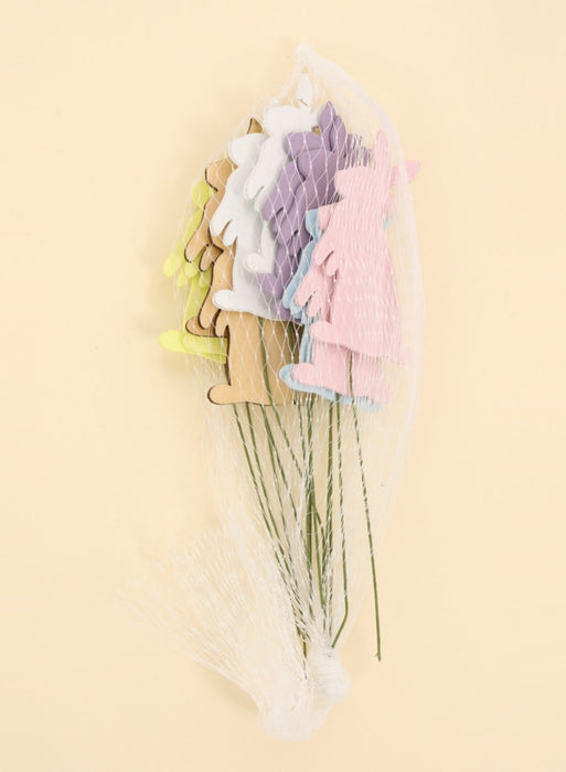 Easter Decoration Bunnies - Pack of 12 - Mixed Colours