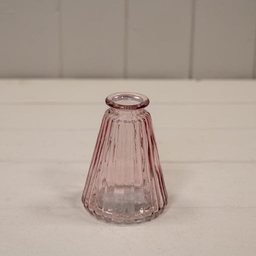 Lavender Ribbed Glass Bottle - W7.4cm x H9.9cm
