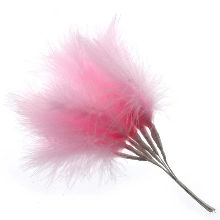 Fluffy Feathers x 24cm - 6pcs per pk - Pale Pink