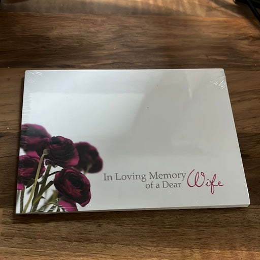 9 Large In Loving Memory Wife Florist Message Cards - Burgundy Ranunculus
