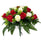 24 Head Red & Cream Rose Bush with Leather Fern x 36cm