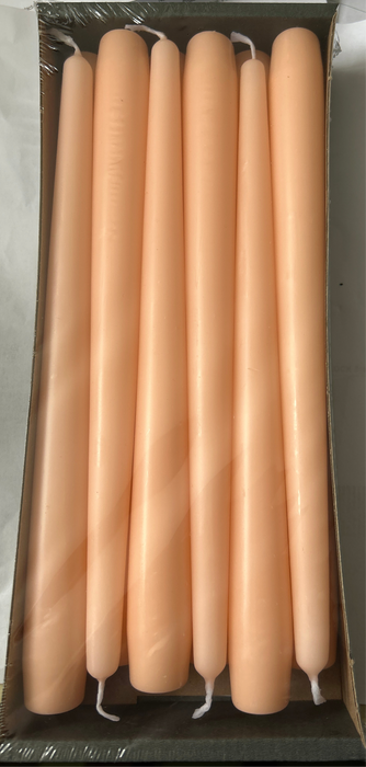 250mm x 23mm Tapered Candles x 12 - Peach