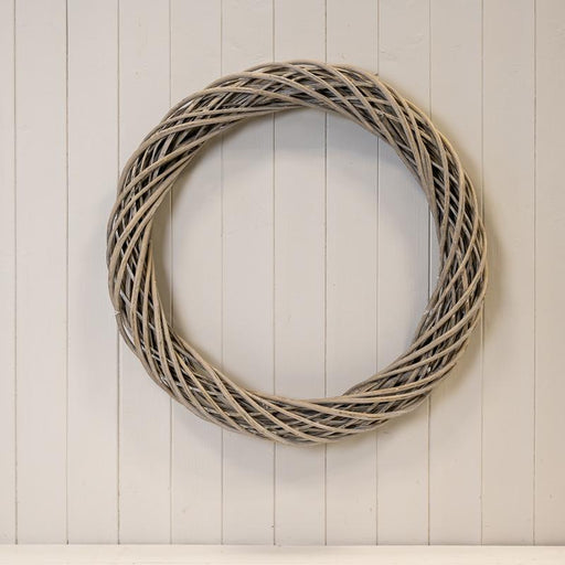 Grey Round Thick Willow Wreath 50cm