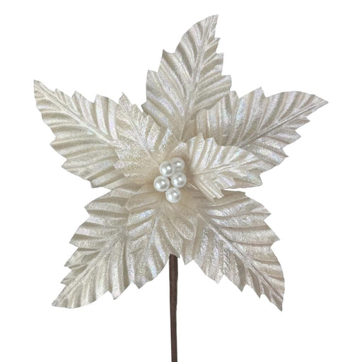 25cm Champagne & Pearl Poinsettia
