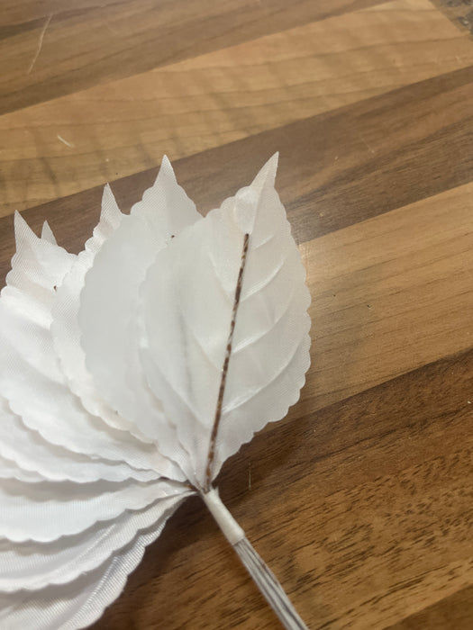 60mm white Rose Leaf Spray 12 Stems,may have rusty stems