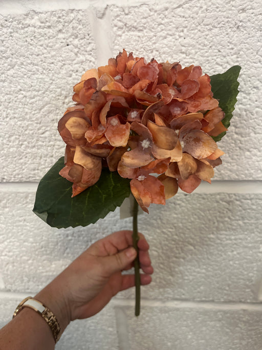 33cm hydrangea stem vintage orange