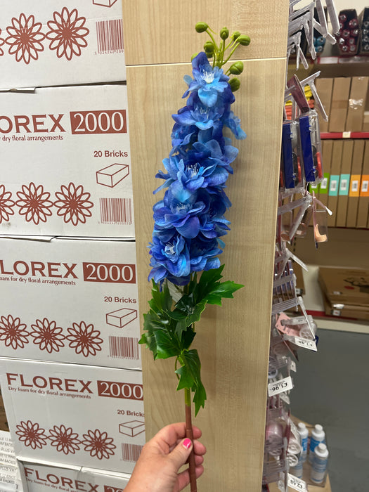 Royal blue delphinium stem