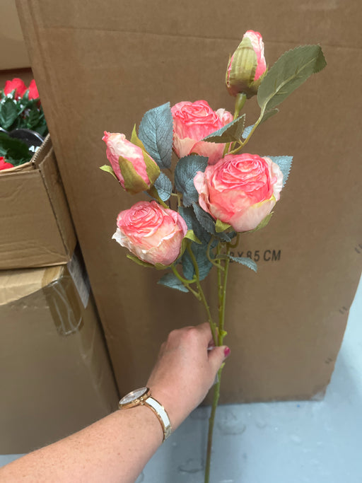 Dried style orange peach rose spray 65cm discontinued