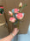 Dried style orange peach rose spray 65cm discontinued