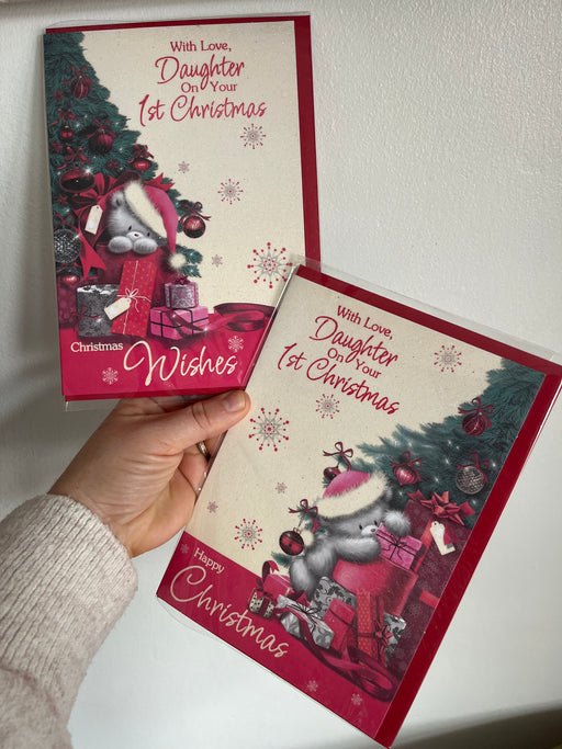 7x5" Card - Daughter on your 1st Christmas- one design selected randomly from the picture