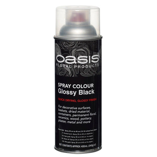OASIS® Spray Paint Colours - Glossy Black  - 400ml