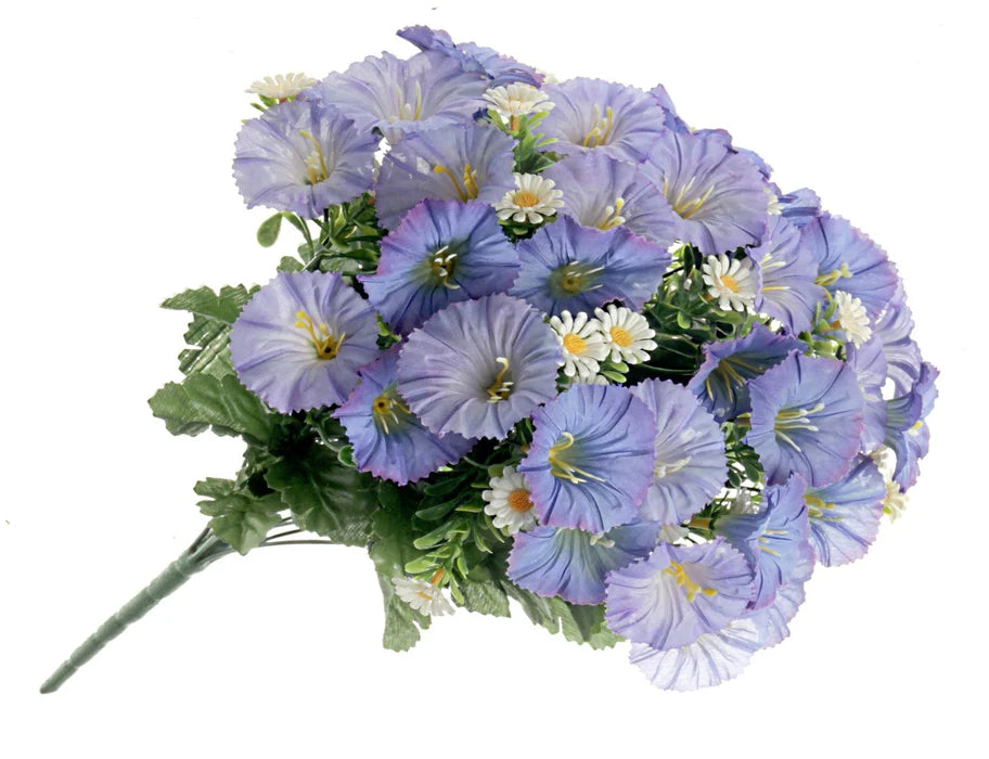 Morning Glory Flower Bouquet - Blue Mix - 18 heads
