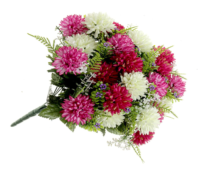 Pom Pom Dahlia Flower Bouquet - Purple & Cream Mix - 24 heads