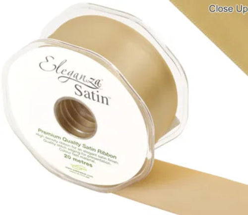 38mm x 20m Double Faced Gold Satin Ribbon