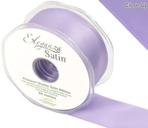 38mm x 20m Double Faced Lavender Satin Ribbon