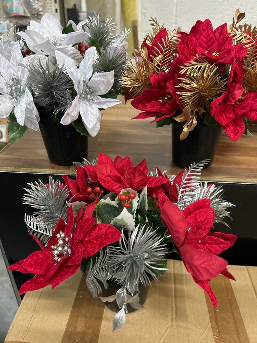 Poinsettia Grave Pot - One Selected at random