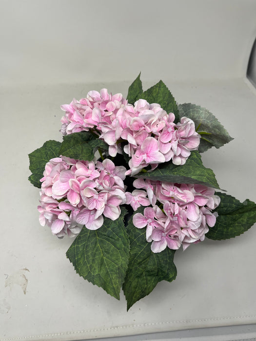 HANDMADE replacement pot with pink hydrangea