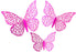 3D Adhesive Butterflies x 12 Fuchsia