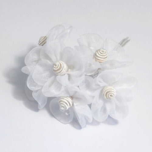 40mm White Beehive Blossom Spray