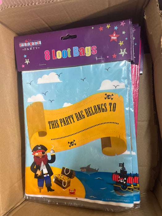 8 Childs Pirate themed party loot bags